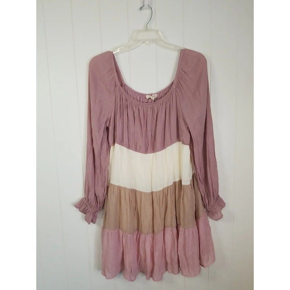 Sweet Wanderer Dress Womens Size 3X Smocked Color Block Plus Multicolor
